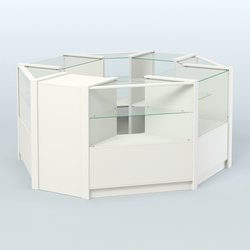 Торговый островок в стиле ЛОФТ восьмиугольный №5 (5,38 кв.м), Белый