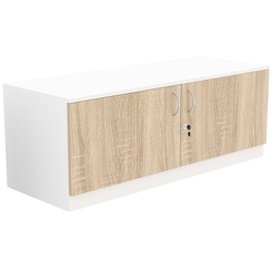 Тумба T-21 1200мм (H-450мм с распашными дверцами), Белый + Дуб Сонома