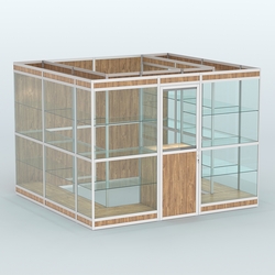 Павильон из профиля пристенный №9в (6,75 кв. м), Дуб Канзас коричневый