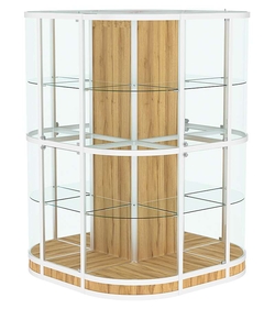 Витрина из профиля островная закругленная с секторами №4, Дуб Золотистый