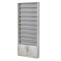 Стеллаж из ДСП с 10-ю полками 150x900 мм серии LEVEL-10 №9 (З/C - ДВП), Метрополитан Грей