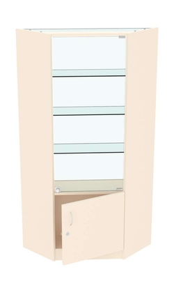 Торговый угловой прилавок СЭСП №11 (закрытый - с дверцами), Крем Вайс