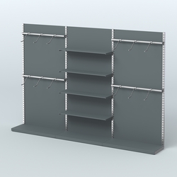 Система ЭЛЕГАНТ №3 пристенная с ДСП (3600 мм), Темно-Серый