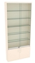 Витрина СЭСП-Z №1-200 (З/C - ДВП) со стеклянными полками и шторками Крем Вайс