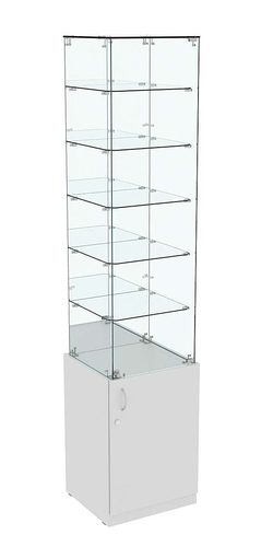 Высокая витрина ИСТРА №808 (задняя стенка - зеркало), Серый