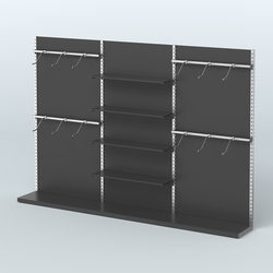 Система ЭЛЕГАНТ №3 пристенная с ДСП (3600 мм), Черный