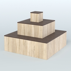 Островок-пирамида квадратный для торговых центров №1, Дуб Сонома + Дуб Венге