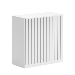 Торговый стол-прилавок широкий с планками серии ПРИЛИВ №20, Белый