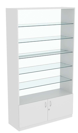 Витрина СЭСП-О №1-1-400 (З/C - Стекло) со стеклянными полками, Серый