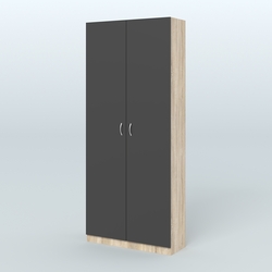 Аптечный шкаф одежды персонала для двух человек №2, Дуб Сонома + Черный