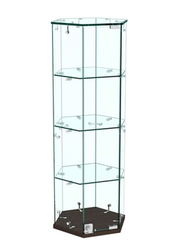 Витрина Истра настольная шестигранная №9  (прозрачная), Дуб Венге