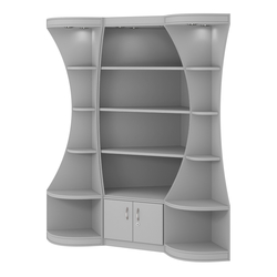 Угловой высокий стеллаж ГАРАНТ №1, Серый