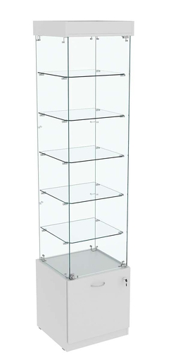 Витрина Кристалл №502 стаканчик (задняя стенка - стекло), Серый