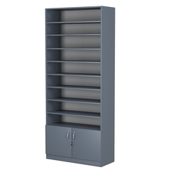 Стеллаж из ДСП с 8-ю полками 400x900 мм серии LEVEL-8 №14 (З/C - ДВП), Темно-Серый