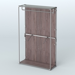 Торговая система ХРОМ (задняя стенка - ДСП) 1200 мм с поручнями №2, Ясень Анкор темный