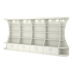 Пристенный высокий стеллаж ГАРАНТ №4, Белый