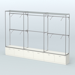 Торговая система ХРОМ без ДСП 3600 мм №2 с тумбами Т-15 и поручнями, Белый