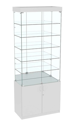 Высокая витрина ИСТРА №803 (задняя стенка - зеркало), Серый
