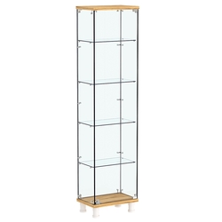 Витрина РОНДО №1-1 на ножках (задняя стенка стекло), Дуб Золотистый