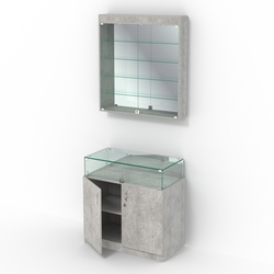 Комбинированный прилавок-витрина с верхней подсветкой КПВ-14-04, Метрополитан Грей