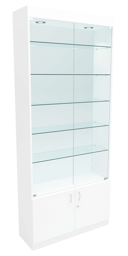 Стеклянная витрина серии Эконом № 300-2-5 (задняя стенка Стекло), Белый