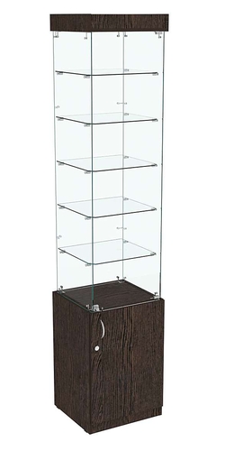 Высокая витрина ИСТРА №802 (задняя стенка - стекло), Дуб Венге