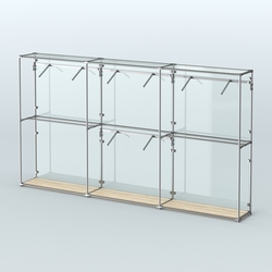 Торговая система ХРОМ (задняя стенка - стекло) 3600 мм с поручнями №6, Дуб Сонома