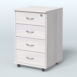 Тумба подкатная 4 ящика, цвет венге, Ясень Анкор светлый