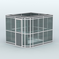 Павильон из профиля угловой №6в (5,5 кв.м), Темно-Серый