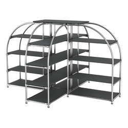 Комбинация стендов TD-06 №3-4 (с полками ДСП 16мм), Антрацит