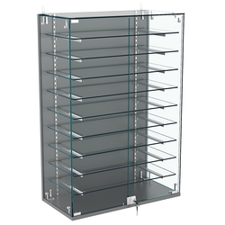 Витрина настенная НЕО №2-2 с девятью полками, Темно-Серый