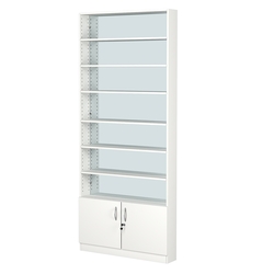 Стеллаж из ДСП с 6-ю полками 150x900 мм серии LEVEL-6 №9-2 (З/C - ЗЕРКАЛО), Белый