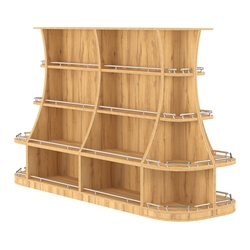 Островной низкий стеллаж ГАРАНТ №3-О с ограничителями, Дуб Золотистый