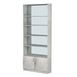 Стеллаж из ДСП с 4-мя полками 250x900 мм серии LEVEL-4 №11-2 (З/C - ЗЕРКАЛО), Метрополитан Грей