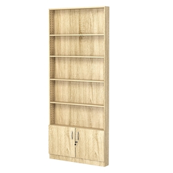 Стеллаж из ДСП с 4-мя полками 100x900 мм серии LEVEL-4 №8 (З/C - ДВП), Дуб Сонома