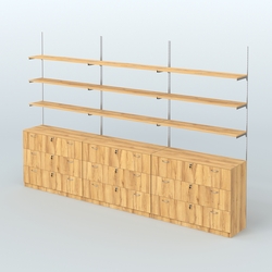 Система Neo Fix №7 с полками из ДСП и тумбами T-13, Дуб Золотистый