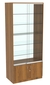 Витрина СЭСП-Z №1-500 (З/C - Стекло) со стеклянными полками и шторками Орех