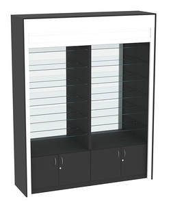 Торговая витрина двухсекционная с рольставнями ИСДВ-132, Черный