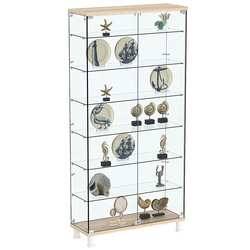 Витрина РОНДО №3-5 на ножках (задняя стенка стекло), Дуб Сонома