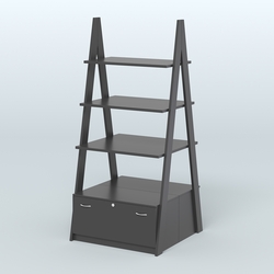 Торговая двусторонняя стойка ЛОФТ №4-950 с двумя тумбами Т-16, Черный