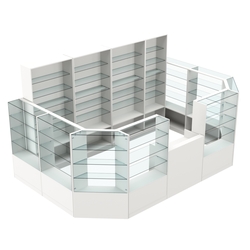 Торговый пристенный островок ГРАЦИЯ №12 (открытый) (9.62 кв.м), Белый
