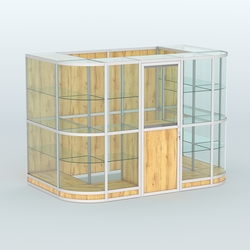 Павильон из профиля пристенный №8г (4,05 кв. м), Дуб Золотистый