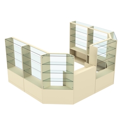 Торговый пристенный островок ГРАЦИЯ №9 (открытый) (7.43 кв.м), Крем Вайс