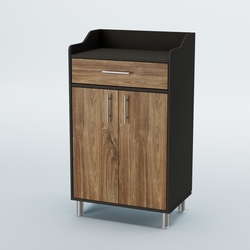 Стойка официанта "Бармен" №5-Н на ножках, Черный + Дуб Канзас Коричневый