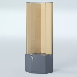 Угловая витрина для медалей ИС-333-А (задняя стенка бархат), Темно-Серый