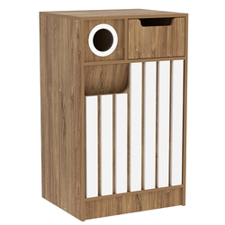 Прилавок под кофе серии "Смок", Дуб Канзас коричневый + Белый