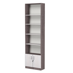 Стеллаж из ДСП с 4-мя полками 250x600 мм серии LEVEL-4 №4 (З/C - ДВП), Ясень Анкор темный + Ясень Анкор светлый