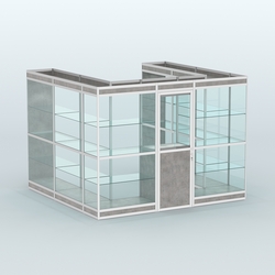 Павильон из профиля пристенный №5в (6,75 кв. м), Бетон Чикаго светло-серый F186 ST9