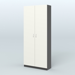 Аптечный шкаф одежды персонала для двух человек №2, Черный + Белый