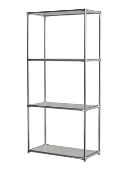 Хромированный стеллаж СТИЛЬ №1а-3 с обзорными полками, Метрополитан Грей